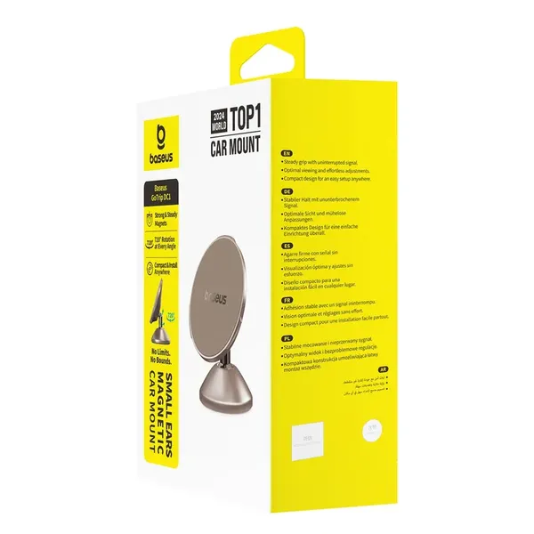 Uchwyt magnetyczny Baseus GoTrip DC1 kompatybilny z MagSafe na szybę/deskę rozdzielczą - złoty