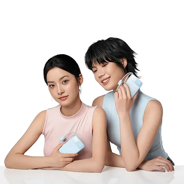 Powerbank Baseus EnerFill FC11 10000mAh 22.5W z wyświetlaczem cyfrowym i dwoma wbudowanymi kablami - niebieski