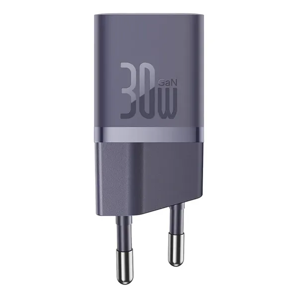 Ładowarka sieciowa Baseus GaN5 30W USB-C EU z fioletowym kablem Baseus Dynamic 3 USB-C 100W 1m - fioletowa
