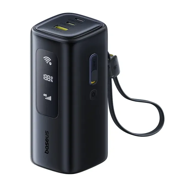 Powerbank Baseus EnerGeek GX11 MiFi 20000mAh 67W z funkcją Wi-Fi - czarny