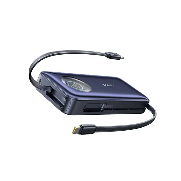 Powerbank Baseus EnerCore CR11 20000mAh 100W ze zwijanym kablami USB-C - czarny