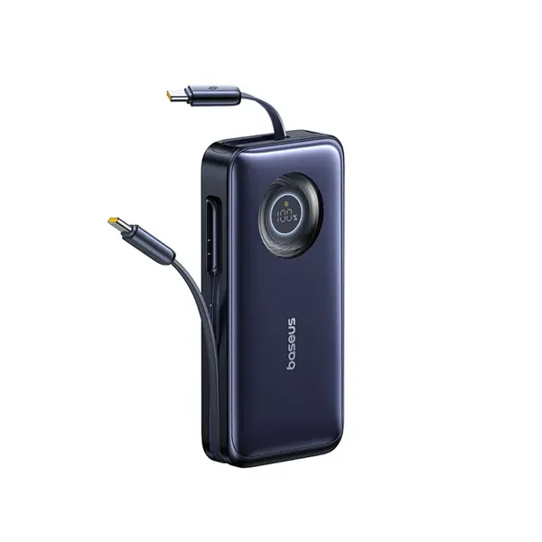 Powerbank Baseus EnerCore CR11 20000mAh 100W ze zwijanym kablami USB-C - czarny