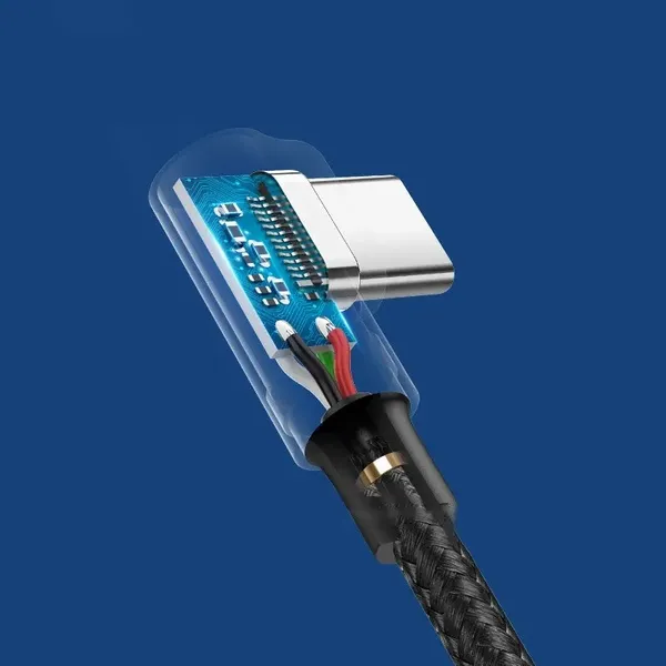 Ugreen kątowy kabel przewód USB - USB Typ C Quick Charge 3.0 QC3.0 3 A 0,5 m szary (US176 20855)