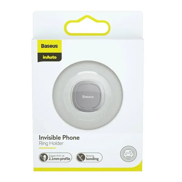Baseus ultracienki samoprzylepny uchwyt ring podstawka do telefonu srebrny (SUYB-0S)