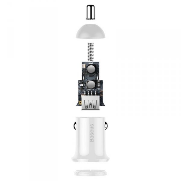 Baseus Grain Pro ładowarka samochodowa 2x USB 4,8 A biały (CCALLP-02)
