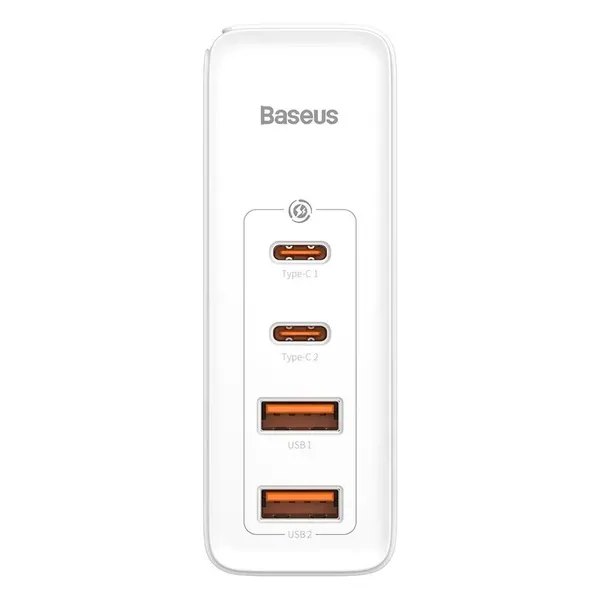 Baseus GaN2 Pro szybka ładowarka sieciowa 100W USB / USB Typ C Quick Charge 4+ Power Delivery biały (CCGAN2P-L02)