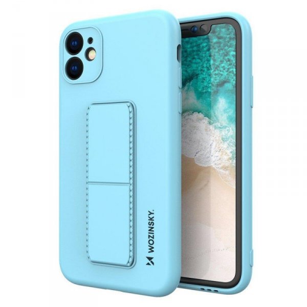 Wozinsky Kickstand Case silikonowe etui z podstawką iPhone 12 mini jasnoniebieskie