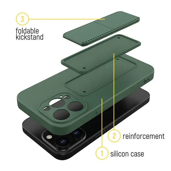 Wozinsky Kickstand Case silikonowe etui z podstawką iPhone 12 Pro czerwone
