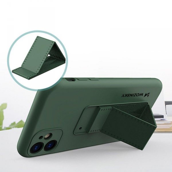 Wozinsky Kickstand Case silikonowe etui z podstawką iPhone 12 Pro Max granatowe