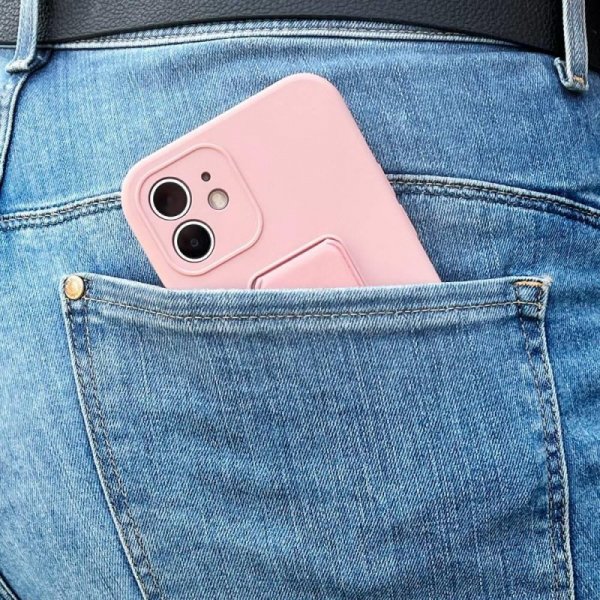 Wozinsky Kickstand Case silikonowe etui z podstawką iPhone 12 Pro Max różowe