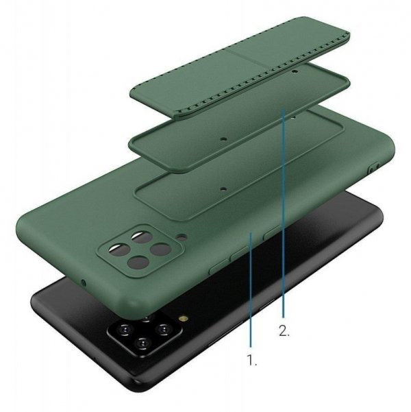 Wozinsky Kickstand Case silikonowe etui z podstawką etui Samsung Galaxy A42 5G miętowe