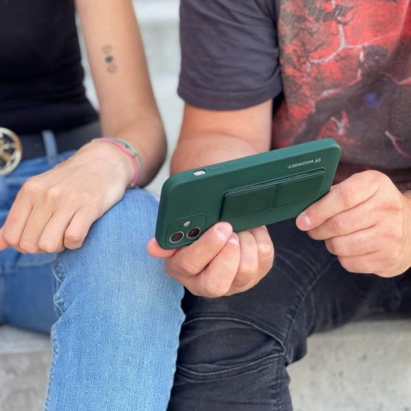 Wozinsky Kickstand Case silikonowe etui z podstawką etui Xiaomi Redmi 10X 4G / Xiaomi Redmi Note 9 szare