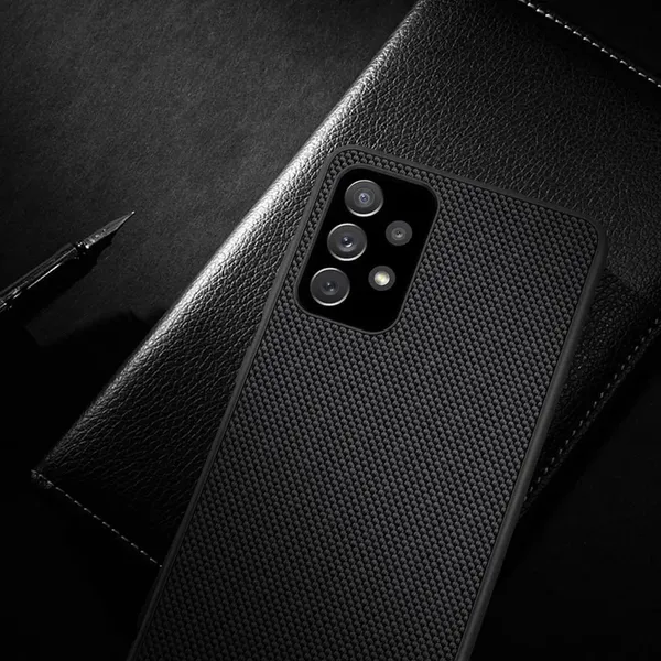 Nillkin Textured Case wytrzymałe wzmocnione etui z żelową ramką i nylonem na tyle Samsung Galaxy A72 4G czarny