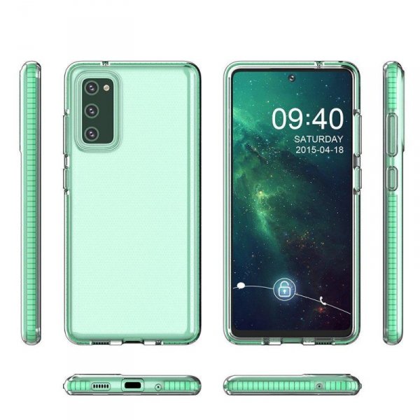 Spring Case pokrowiec żelowe etui z kolorową ramką do Samsung Galaxy A72 4G jasnoniebieski