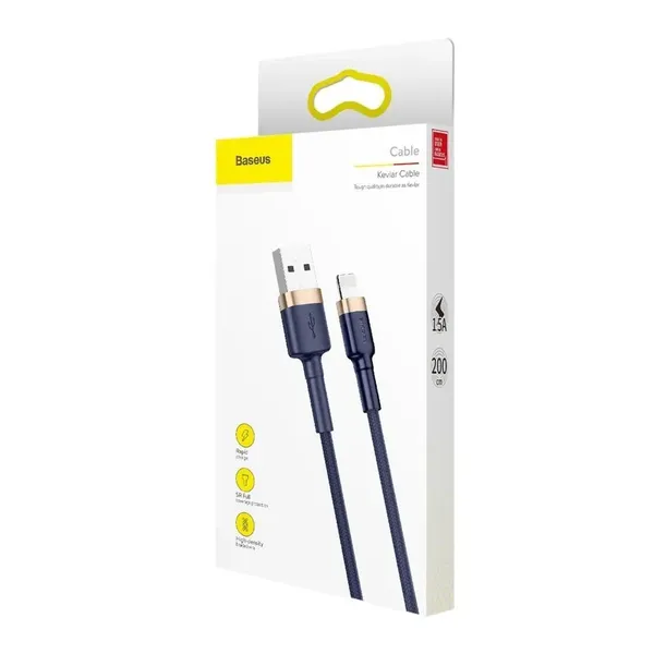 Kabel Baseus Cafule USB-A / Lightning 1.5A QC 3.0 2 m - niebiesko-złoty