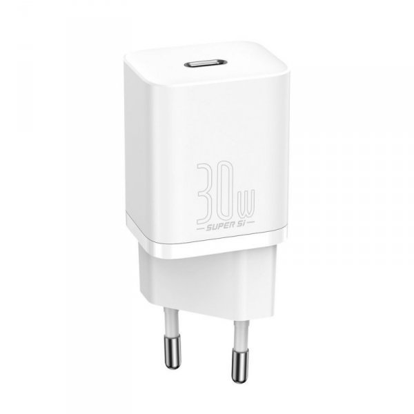 Baseus Super Si 1C szybka ładowarka USB Typ C 30W Power Delivery Quick Charge biały (CCSUP-J02)