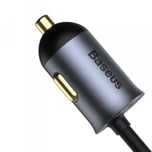 Baseus Share Together ładowarka samochodowa 2x USB / 2x USB Typ C 120W PPS Quick Charge Power Delivery szary (CCBT-A0G)