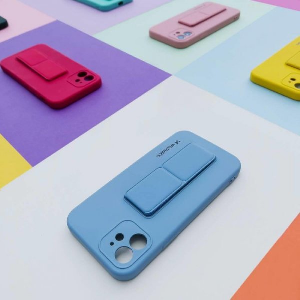 Wozinsky Kickstand Case silikonowe etui z podstawką etui Samsung Galaxy A72 4G szare