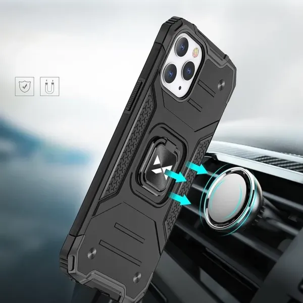 Wozinsky Ring Armor pancerne hybrydowe etui pokrowiec + magnetyczny uchwyt iPhone 13 Pro niebieski