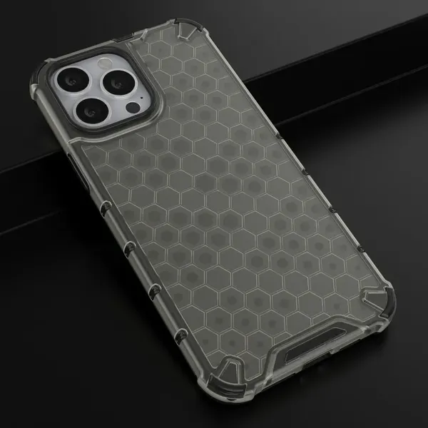 Honeycomb etui pancerny pokrowiec z żelową ramką iPhone 13 Pro Max czarny