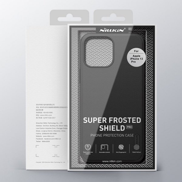 Nillkin Super Frosted Shield wzmocnione etui pokrowiec iPhone 13 Pro niebieski