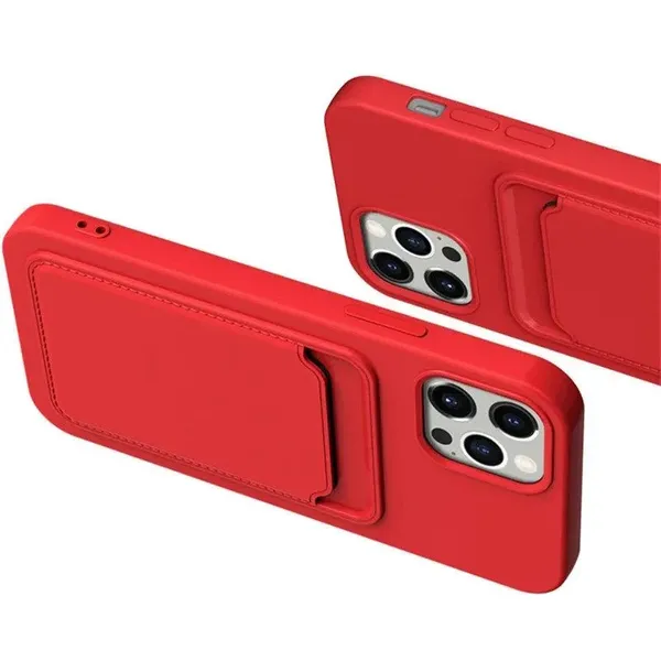 Card Case silikonowe etui portfel z kieszonką na kartę dokumenty do Samsung Galaxy S21 Ultra 5G biały