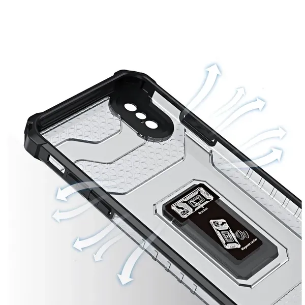 Crystal Ring Case pancerne hybrydowe etui pokrowiec + magnetyczny uchwyt iPhone XS Max niebieski