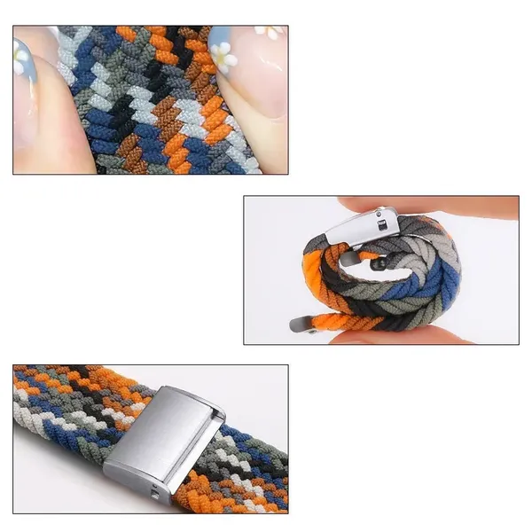 Pleciony materiałowy pasek bransoletka Strap Fabric opaska do Apple Watch 42 / 44 / 45 / 49 mm - multikolor