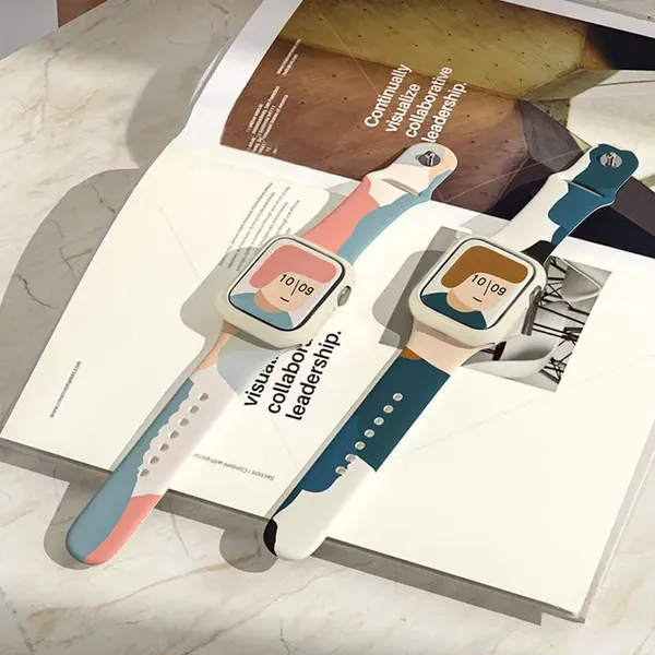 Silikonowy pasek Strap Moro bransoletka do zegarka opaska do Apple Watch 42 / 44 / 45 / 49 mm - wzór 6