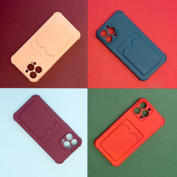 Card Armor Case etui pokrowiec do Xiaomi Redmi Note 10 / Redmi Note 10S portfel na kartę silikonowe pancerne etui Air Bag pomara