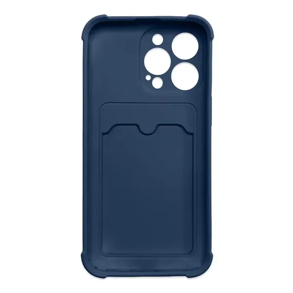 Card Armor Case etui pokrowiec do Samsung Galaxy A22 4G portfel na kartę silikonowe pancerne etui Air Bag granatowy