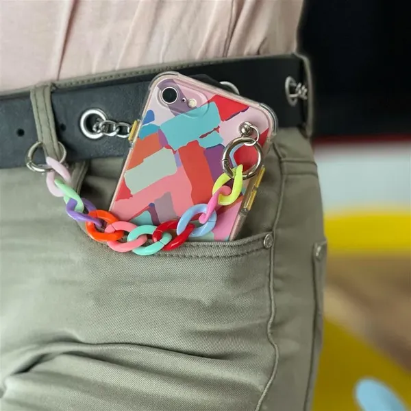 Color Chain Case żelowe elastyczne etui z łańcuchem łańcuszkiem zawieszką do Xiaomi Redmi Note 10 Pro wielokolorowy (3)