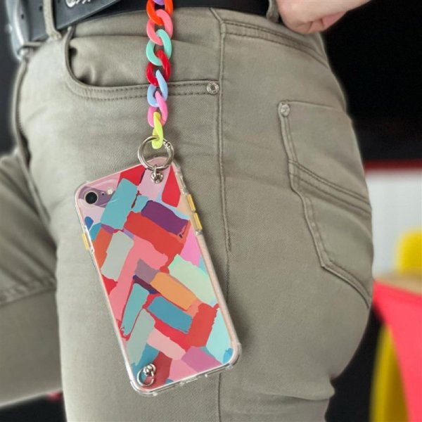 Color Chain Case żelowe elastyczne etui z łańcuchem łańcuszkiem zawieszką do Xiaomi Redmi Note 10 Pro wielokolorowy (3)