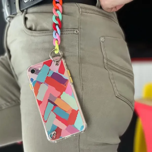 Color Chain Case żelowe elastyczne etui z łańcuchem łańcuszkiem zawieszką do Xiaomi Redmi Note 10 5G wielokolorowy (2)