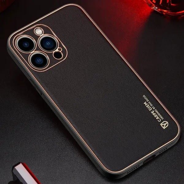 Dux Ducis Yolo eleganckie etui pokrowiec ze skóry ekologicznej iPhone 13 Pro czerwony