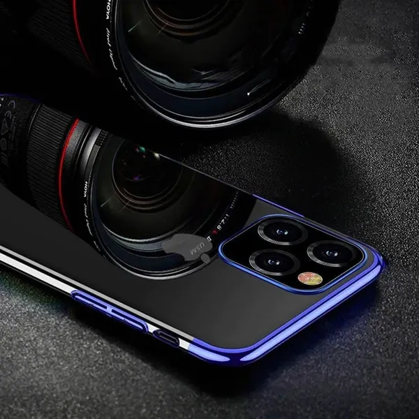 Clear Color case żelowy pokrowiec etui z metaliczną ramką iPhone 13 Pro niebieski