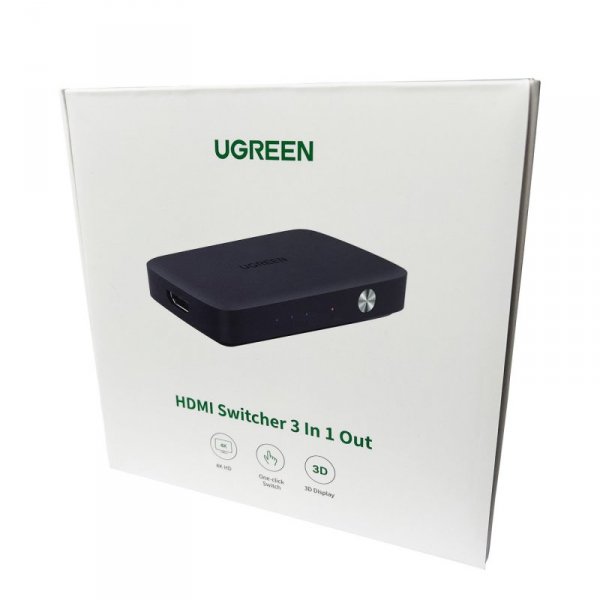 Ugreen przełącznik rozdzielacz splitter switch HDMI - 3x HDMI 4K 30Hz czarny (CM332 80125)