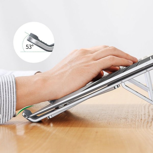 Ugreen składana regulowana podstawka pod laptopa srebrny (LP451)