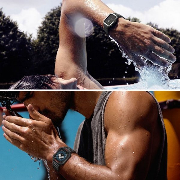 Pasek z etui ochronnym Protect Strap Band do Apple Watch 38 / 40 / 41 mm opaska obudowa pancerna - zielony
