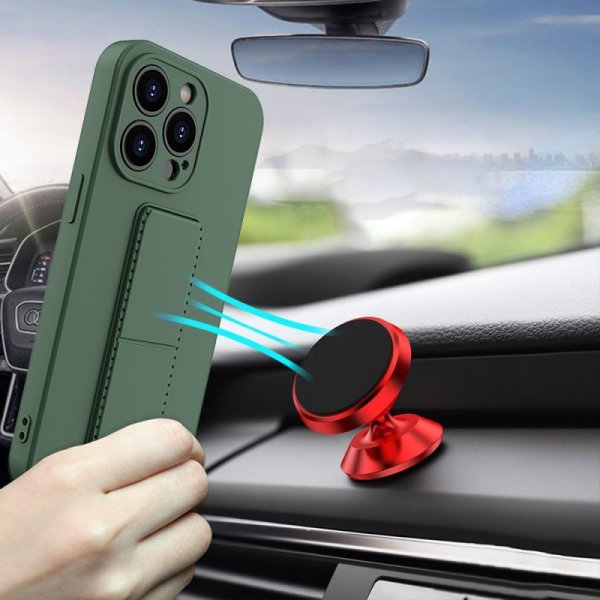 Wozinsky Kickstand Case silikonowe etui z podstawką iPhone 13 żółte