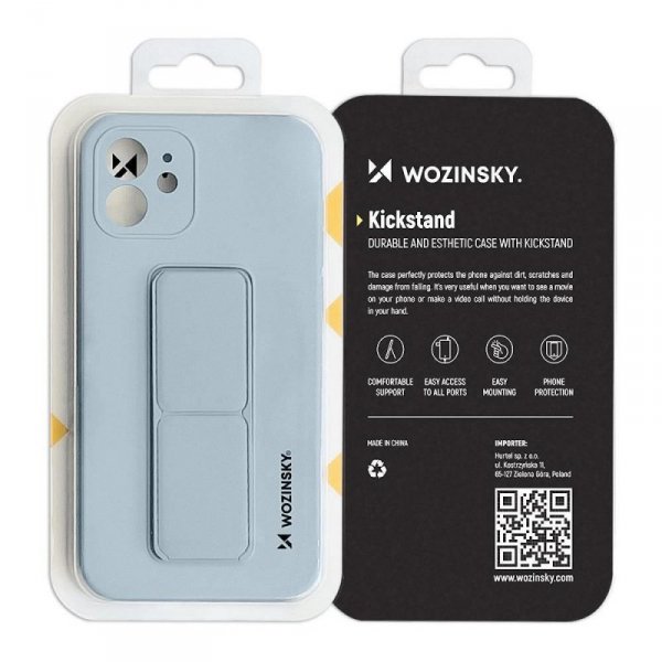 Wozinsky Kickstand Case silikonowe etui z podstawką iPhone 13 mini różowe
