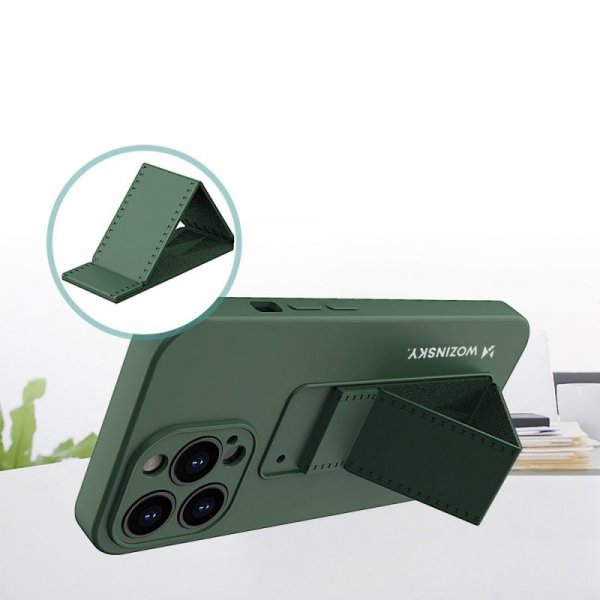 Wozinsky Kickstand Case silikonowe etui z podstawką iPhone 13 mini miętowe