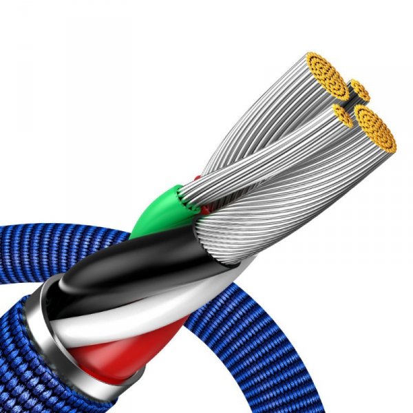 Baseus Crystal Shine Series kabel przewód USB do szybkiego ładowania i transferu danych USB Typ A - Lightning 2,4A 2m niebieski 