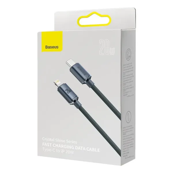 Kabel Baseus CAJY000301 Lightning - USB-C PD QC 20W 480Mb/s 2m - czarny