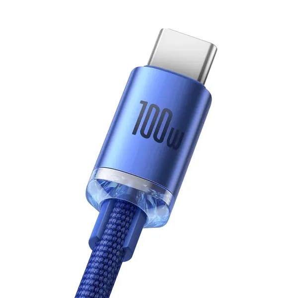 Baseus Crystal Shine Series kabel przewód USB do szybkiego ładowania i transferu danych USB Typ A - USB Typ C 100W 2m niebieski 
