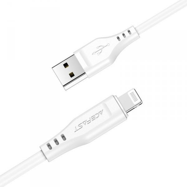Acefast kabel MFI USB - Lightning 1,2m, 2,4A biały (C3-02 white)