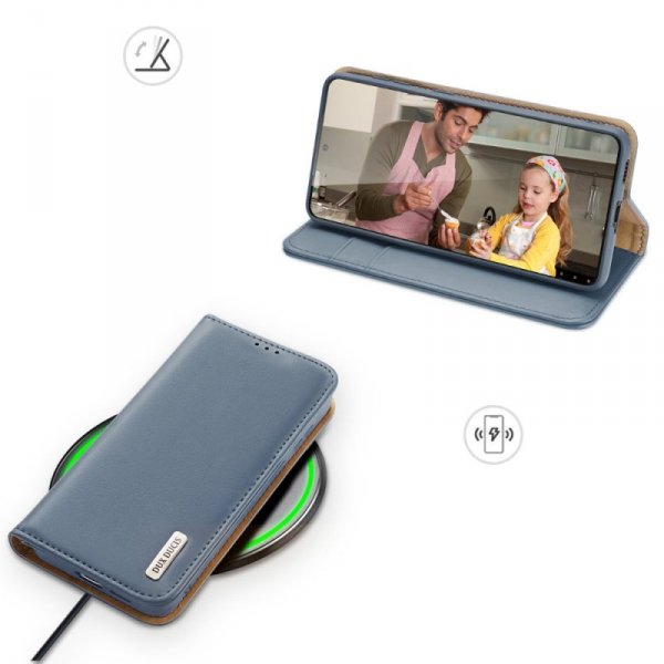 Dux Ducis Hivo skórzane etui z klapką pokrowiec ze skóry naturalnej portfel na karty i dokumenty Samsung Galaxy S22+ (S22 Plus) 