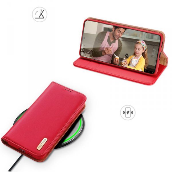 Dux Ducis Hivo skórzane etui z klapką pokrowiec ze skóry naturalnej portfel na karty i dokumenty Samsung Galaxy S22+ (S22 Plus) 