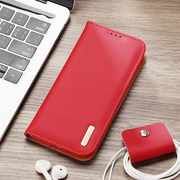 Dux Ducis Hivo skórzane etui z klapką pokrowiec ze skóry naturalnej portfel na karty i dokumenty Samsung Galaxy S22+ (S22 Plus) 