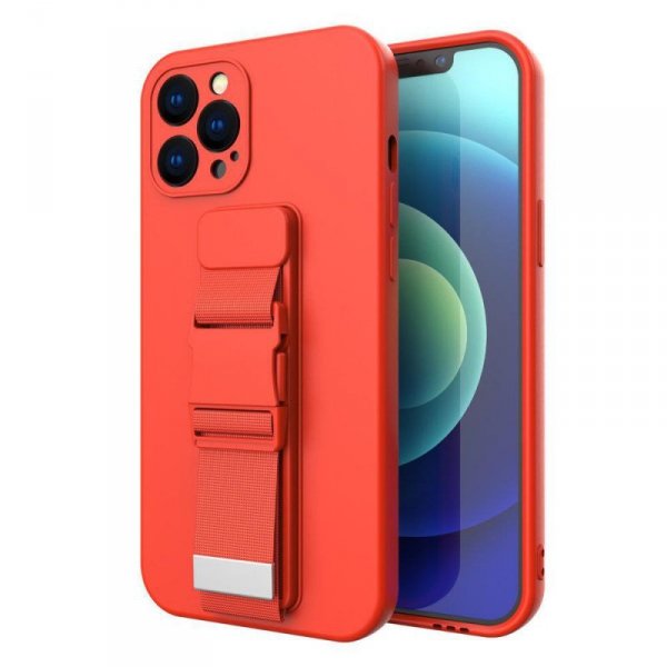 Rope Case silikonowe etui ze smyczą torebka smycz pasek do Samsung Galaxy A13 5G czerwony